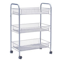 Zeller Rollwagen silber Mesh B/H/L: ca. 26x63x44 cm Rollwagen - silber (44,00/26,00/63,00cm) - Zeller