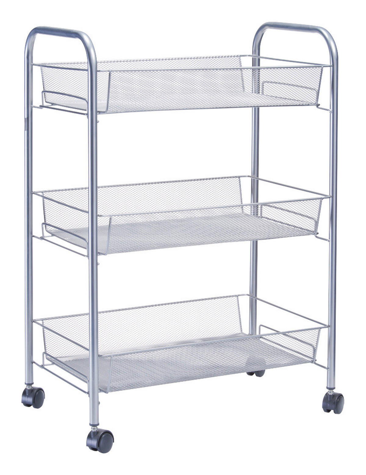 Zeller Rollwagen silber Mesh B/H/L: ca. 26x63x44 cm Rollwagen - silber (44,00/26,00/63,00cm) - Zeller