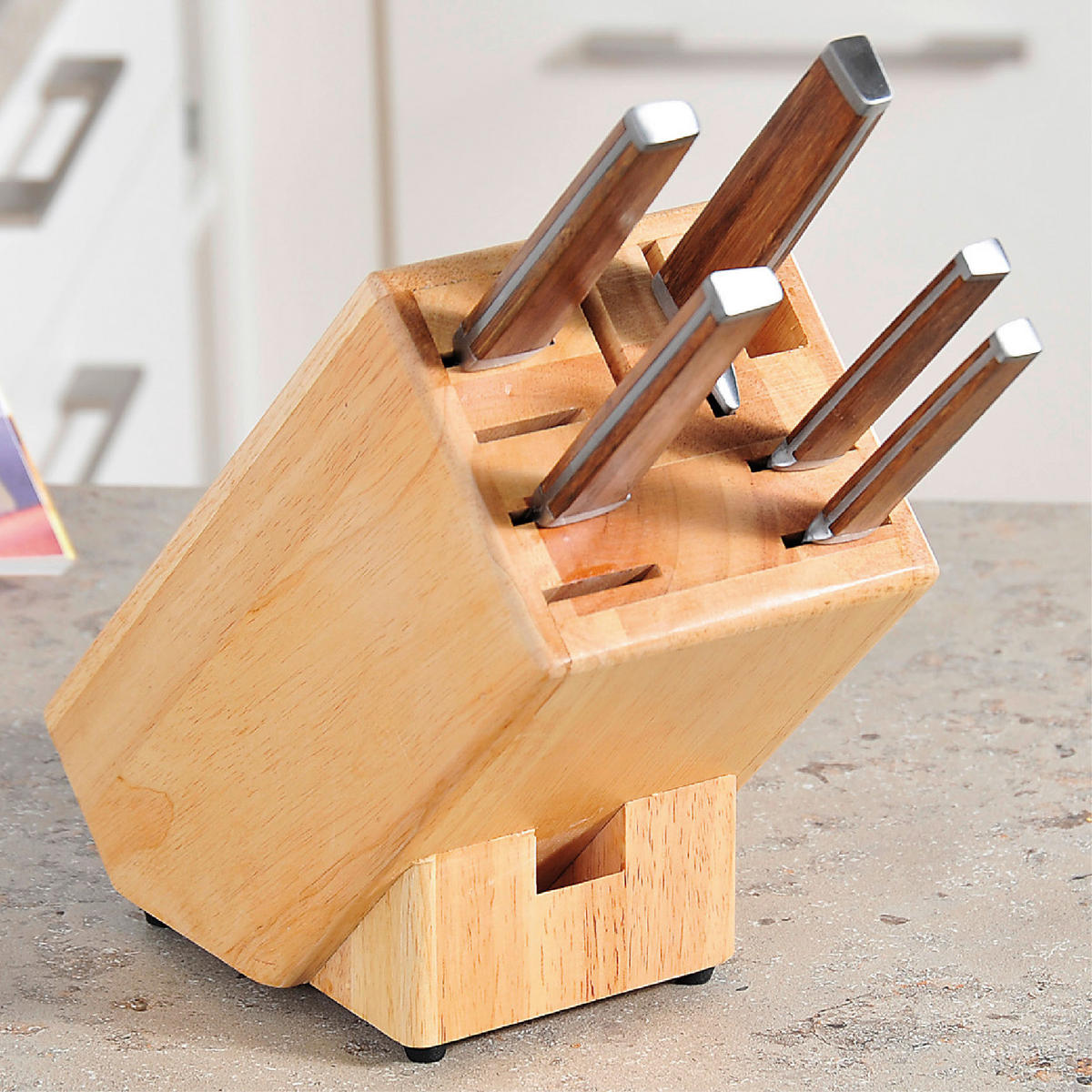 Kesper Messerblock natur Holz 1 tlg. Messerblock_mit_Fächern - natur (12,00/12,00/26,00cm) - Kesper