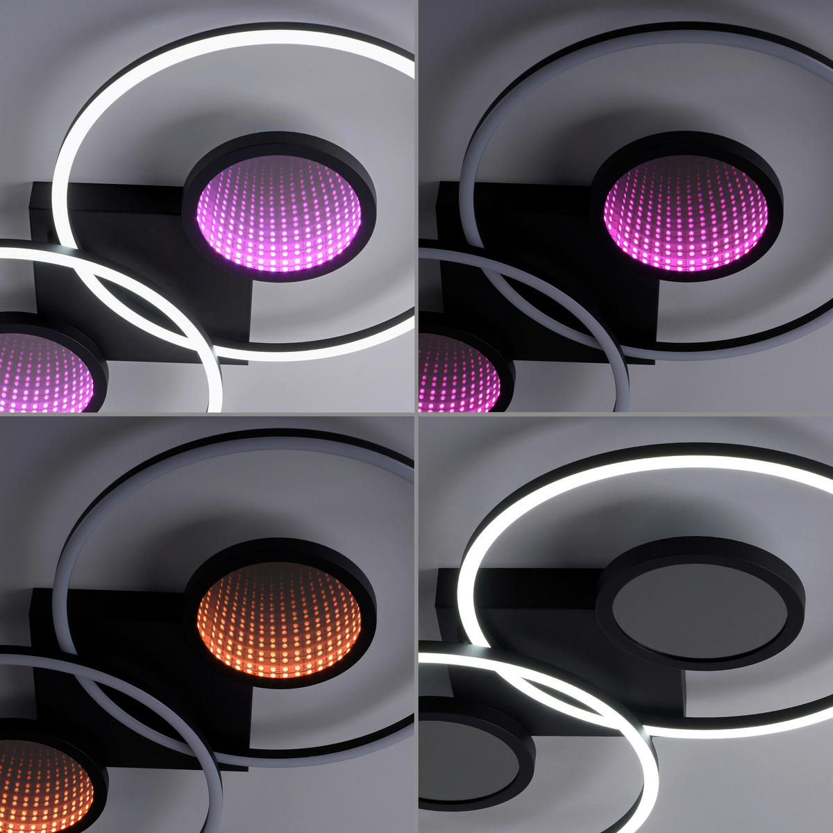 Just Light LED Deckenleuchte schwarz weiß Kunststoff Aluminium H/L: ca. 7x70 cm 2 Brennstellen LED-Deckenleuchte_Tunel - weiß/schwarz (70,00cm) - Just Light