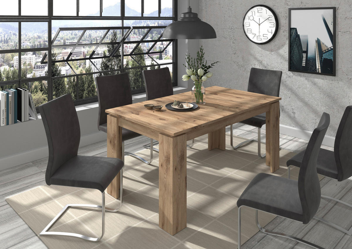 Esstisch Titan Eiche Nox Oak Nachbildung B/H/L: ca. 90x76x200 cm Titan - Eiche (200,00/90,00/76,00cm) - xonox.home