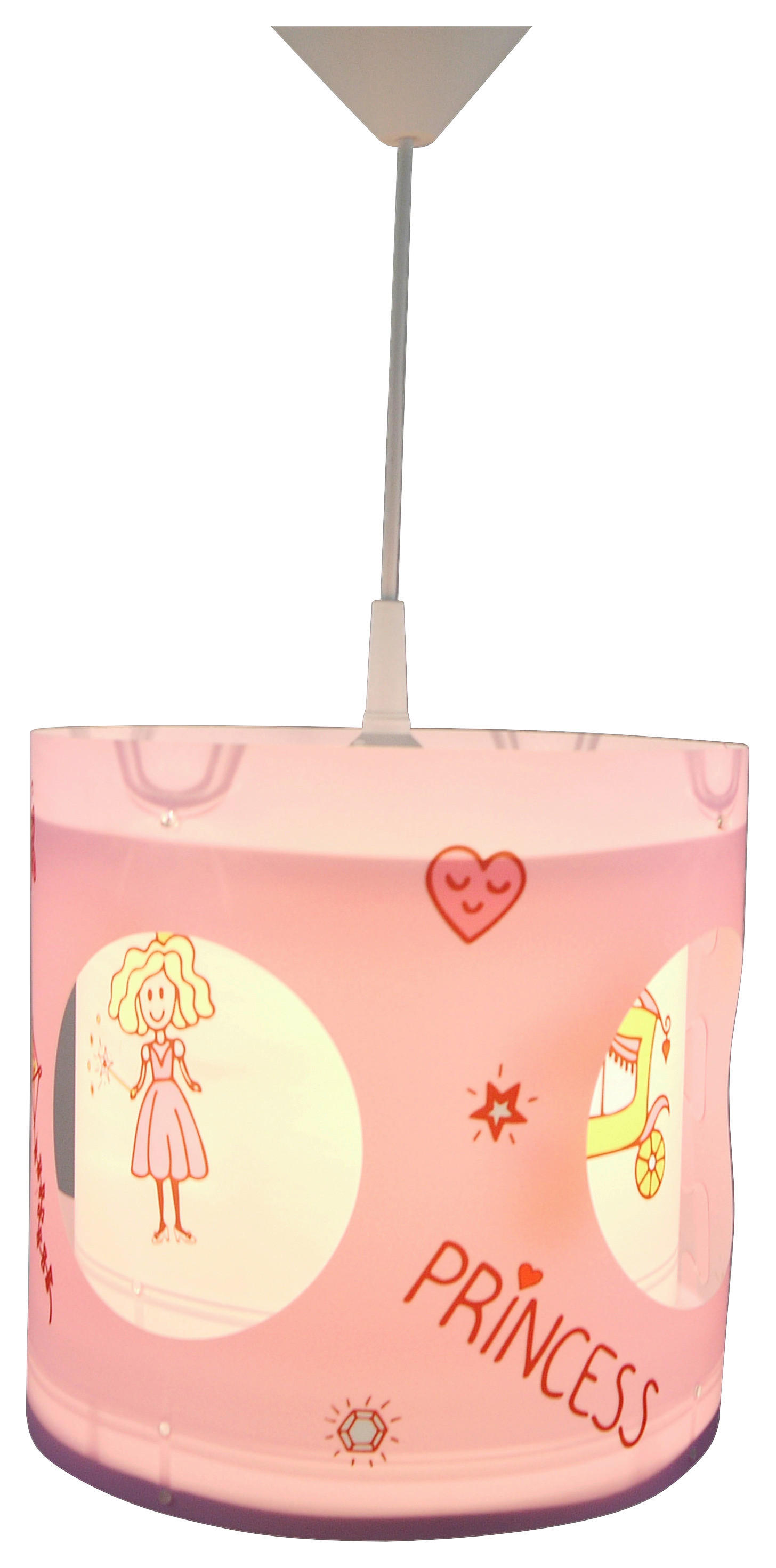 Niermann Dreh-Pendelleuchte Princess rosa Kunststoff H/D: ca. 27x25 cm E27 Dreh-Pendelleuchte_Prinzessin - rosa (25,00/27,00cm) - Niermann