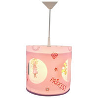 Niermann Dreh-Pendelleuchte Princess rosa Kunststoff H/D: ca. 27x25 cm E27 Dreh-Pendelleuchte_Prinzessin - rosa (25,00/27,00cm) - Niermann
