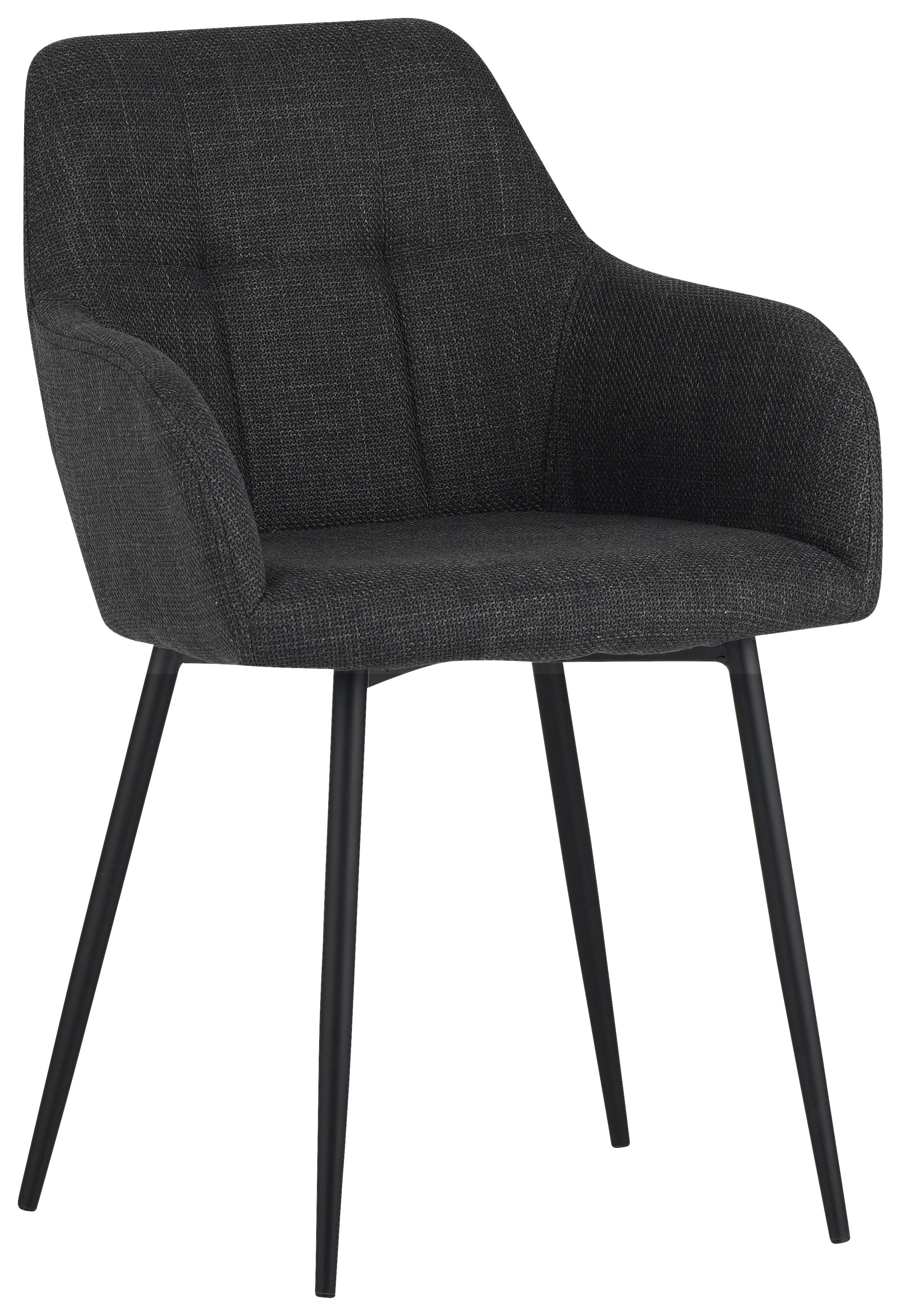 Armlehnstuhl Maria anthrazit Microfaser Webstoff B/H/T: ca. 55x84x61 cm Maria - anthrazit (55,00/84,00/61,00cm) - Hela