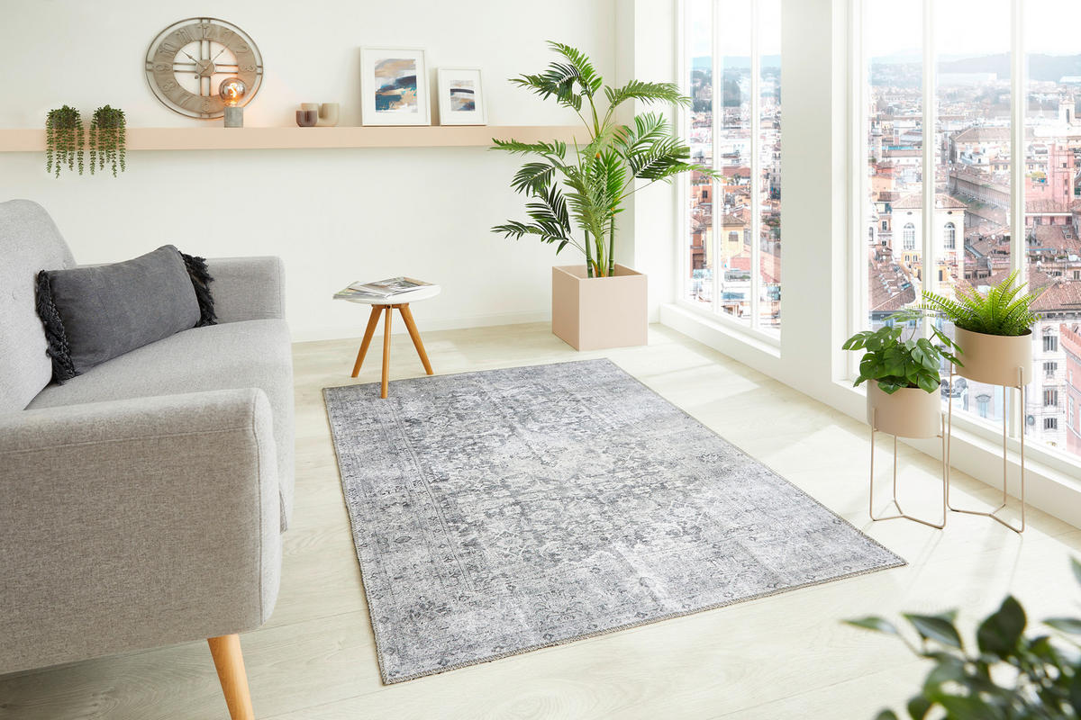 Luxor Living Teppich Lago grau B/L: ca. 240x340 cm Lago - anthrazit/grau (240,00/340,00cm) - Luxor Living