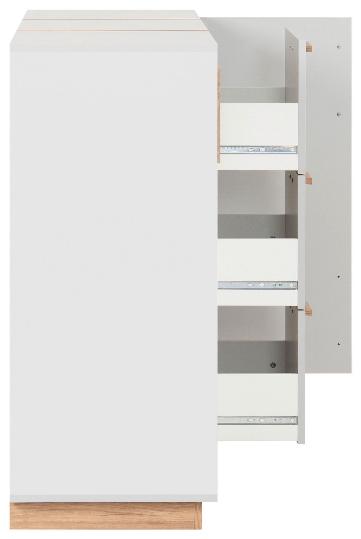 Kommode Split grau Jackson Hickory Nachbildung B/H/T: ca. 125x94x40 cm Split - grau (125,00/94,00/40,00cm)