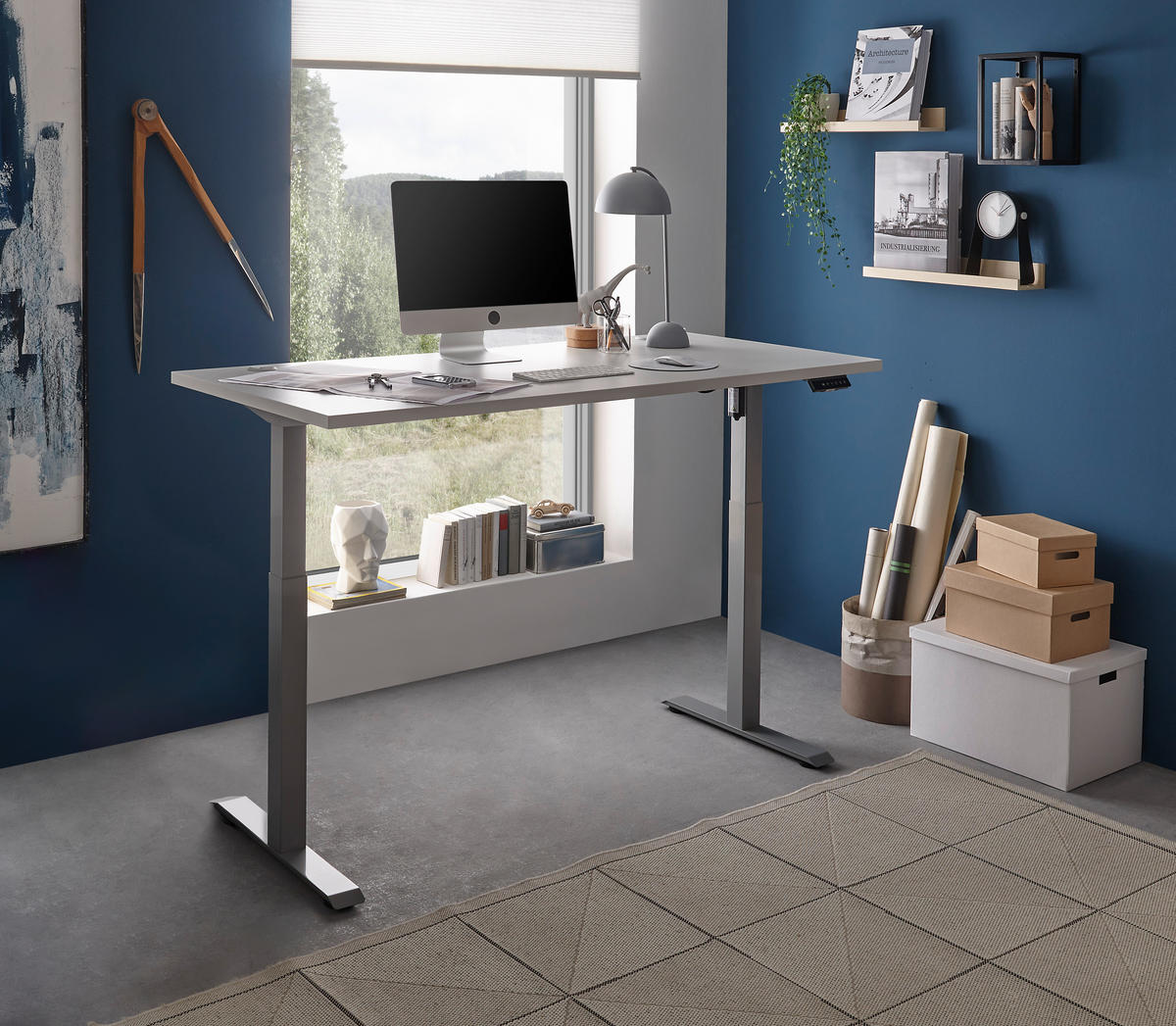 höhenverstellbarer Schreibtisch Pronto 2 weiß B/H/T: ca. 160x75x77 cm Pronto 2 - weiß (160,00/75,00/77,00cm)