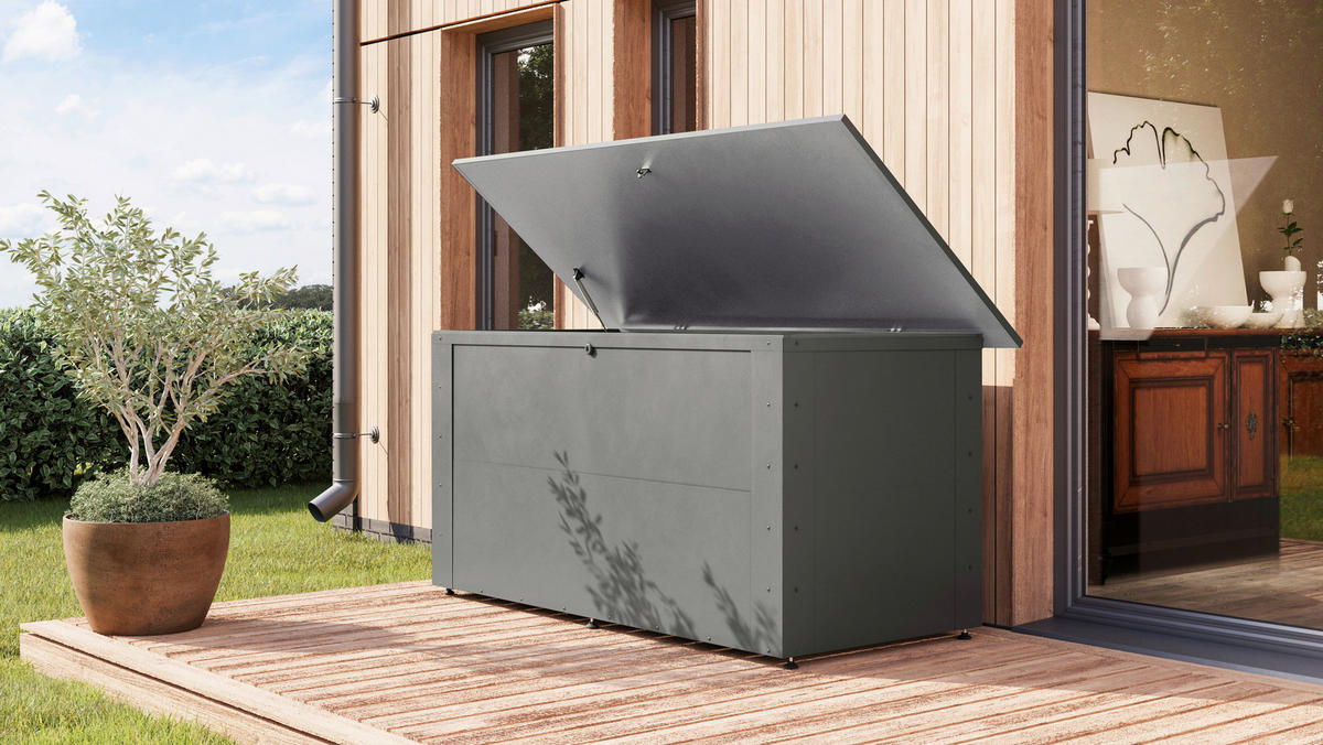 Karibu Metallbox Kailua 1 grau Metall B/H/T: ca. 134x71x62 cm Kailua 1 - grau (134,00/71,00/62,00cm) - Karibu