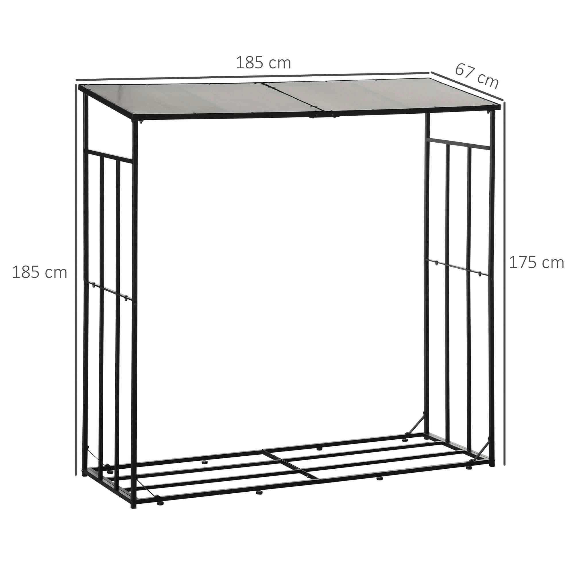 Outsunny Kaminholzregal schwarz B/H/L: c...