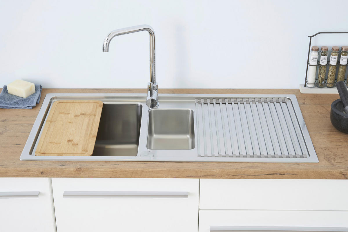 Respekta Einbauspüle Chicago 100 x 50 Edelstahl B/H/T: ca. 100x19x50 cm Chicago 100 x 50 - Edelstahl (100,00/19,00/50,00cm) - Respekta