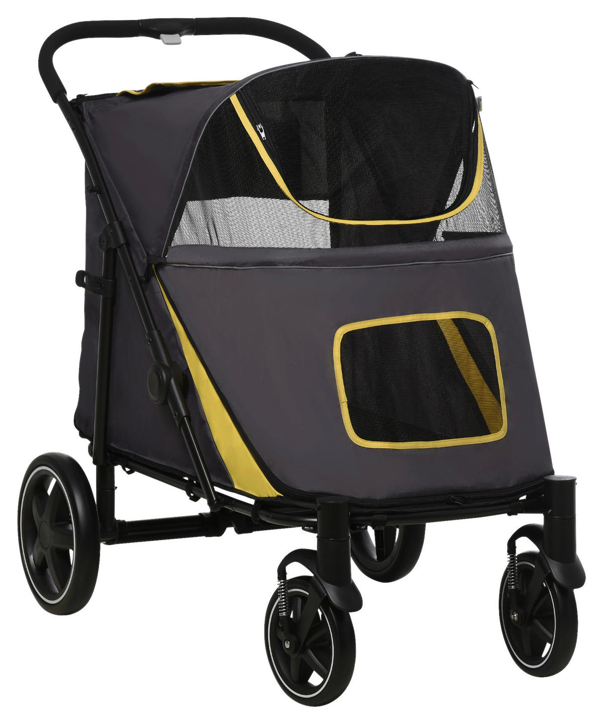 PawHut Hunde-Zubehör dunkelgrau Polypropylen B/H/L: ca. 65x112x100 cm Hundebuggy - dunkelgrau (100,00/65,00/112,00cm) - PawHut