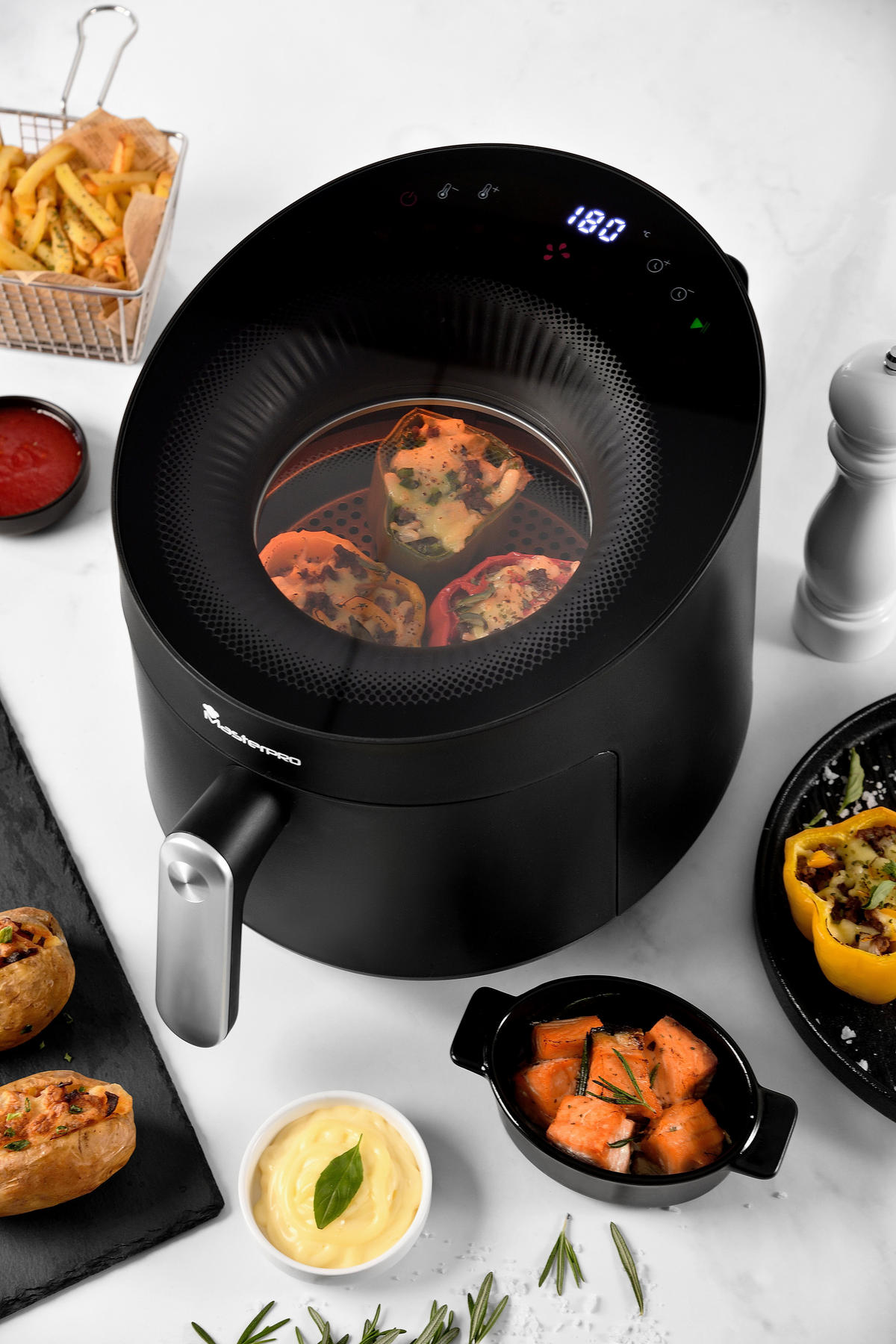 MASTERPRO Heißluftfritteuse ROCKET CYCLONE 500 - schwarz - MASTERPRO