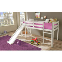 Hochbett mit Rutsche Amir kiefer weiß Liegefläche B/L: ca. 90x200 cm Amir - kiefer/weiß (103,00/113,00/207,00cm)