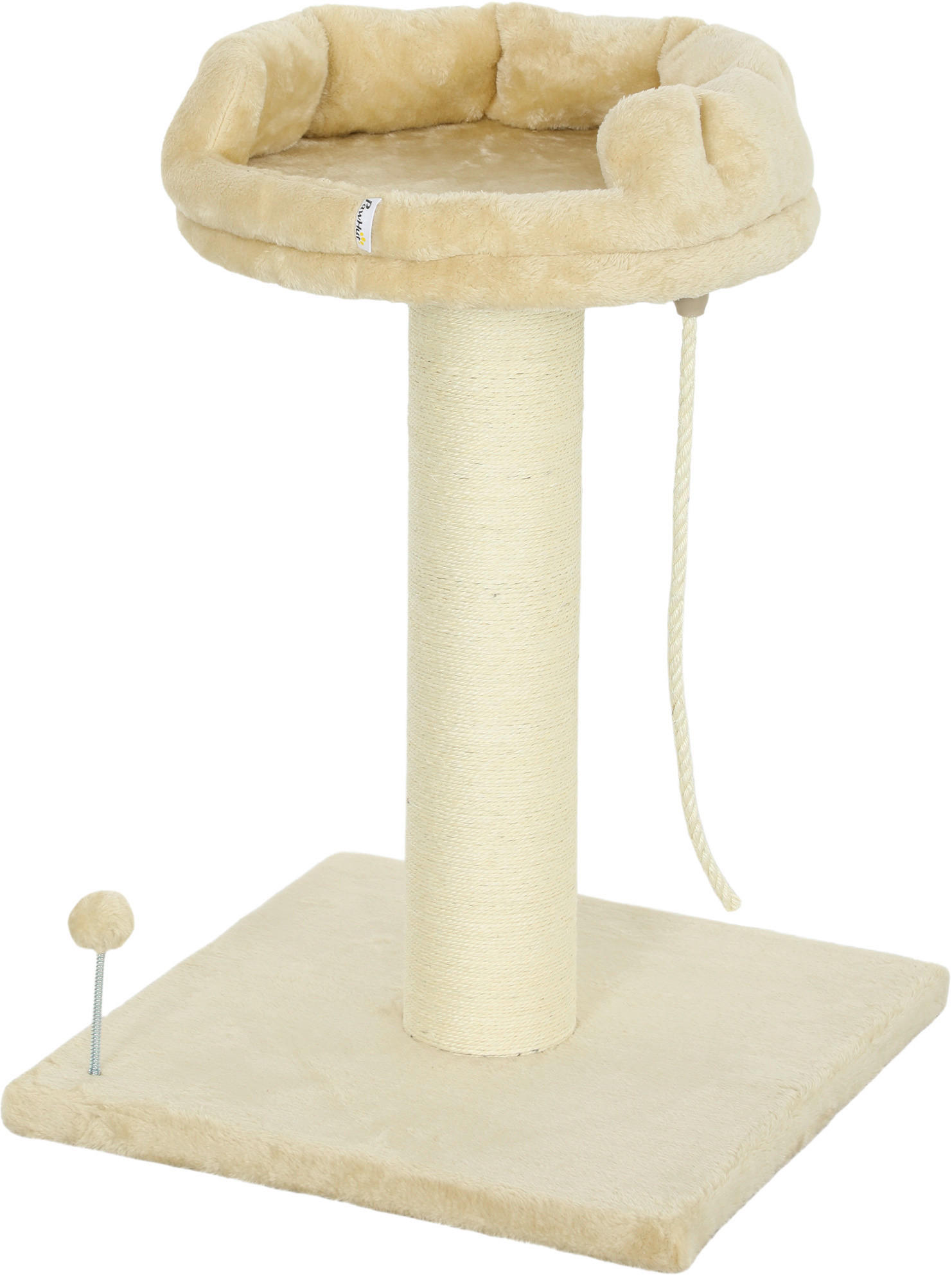 PawHut Kratzbaum beige Plüsch B/H/L: ca. 55x83x55 cm Kratzbaum - beige (55,00/55,00/83,00cm) - PawHut