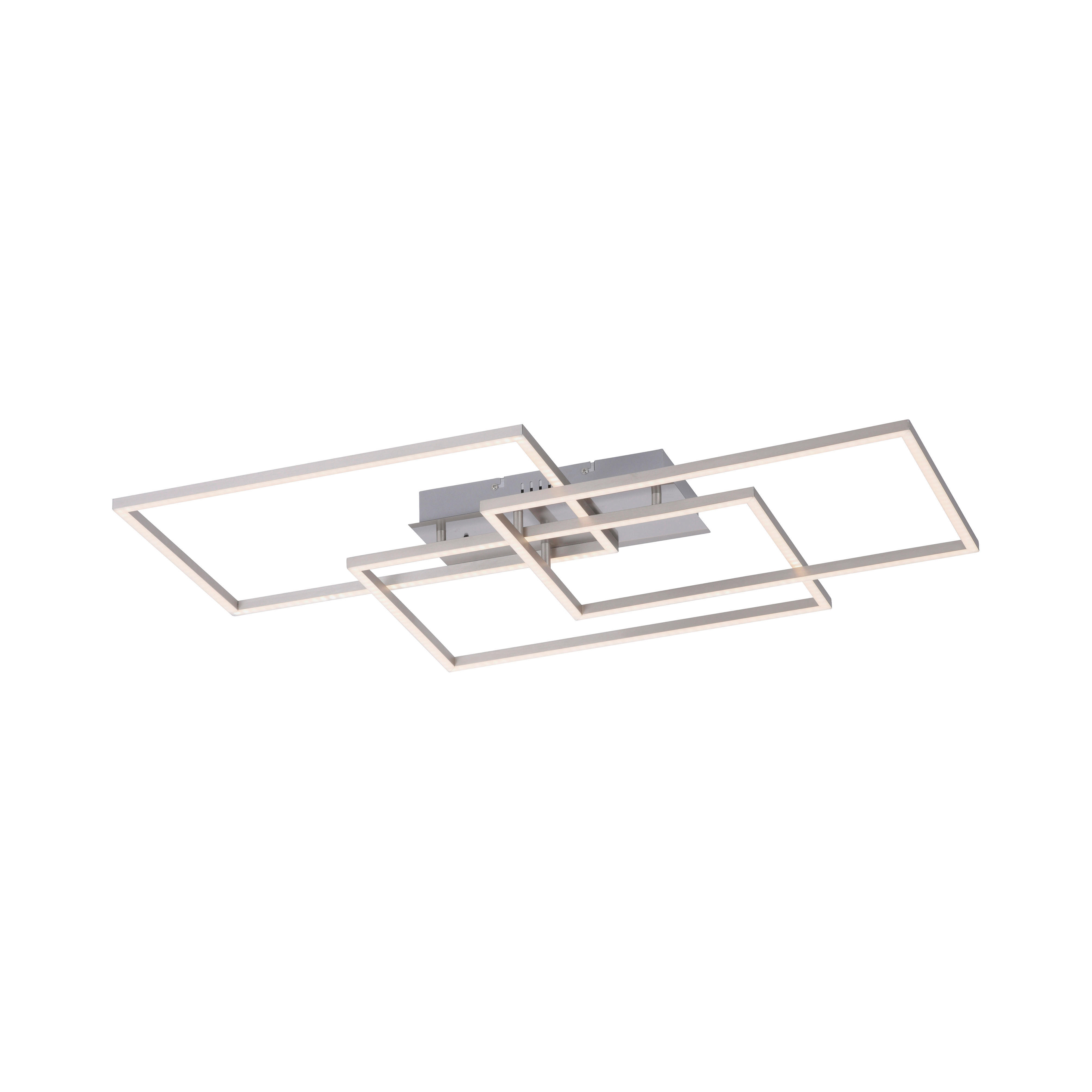 Just Light LED-Deckenleuchte IVEN 14150-55 stahlfarbig Aluminium Kunststoff B/H/T: ca. 50x8x82 cm 3 Brennstellen IVEN - stahlfarbig (50,00/8,00/82,00cm) - Just Light