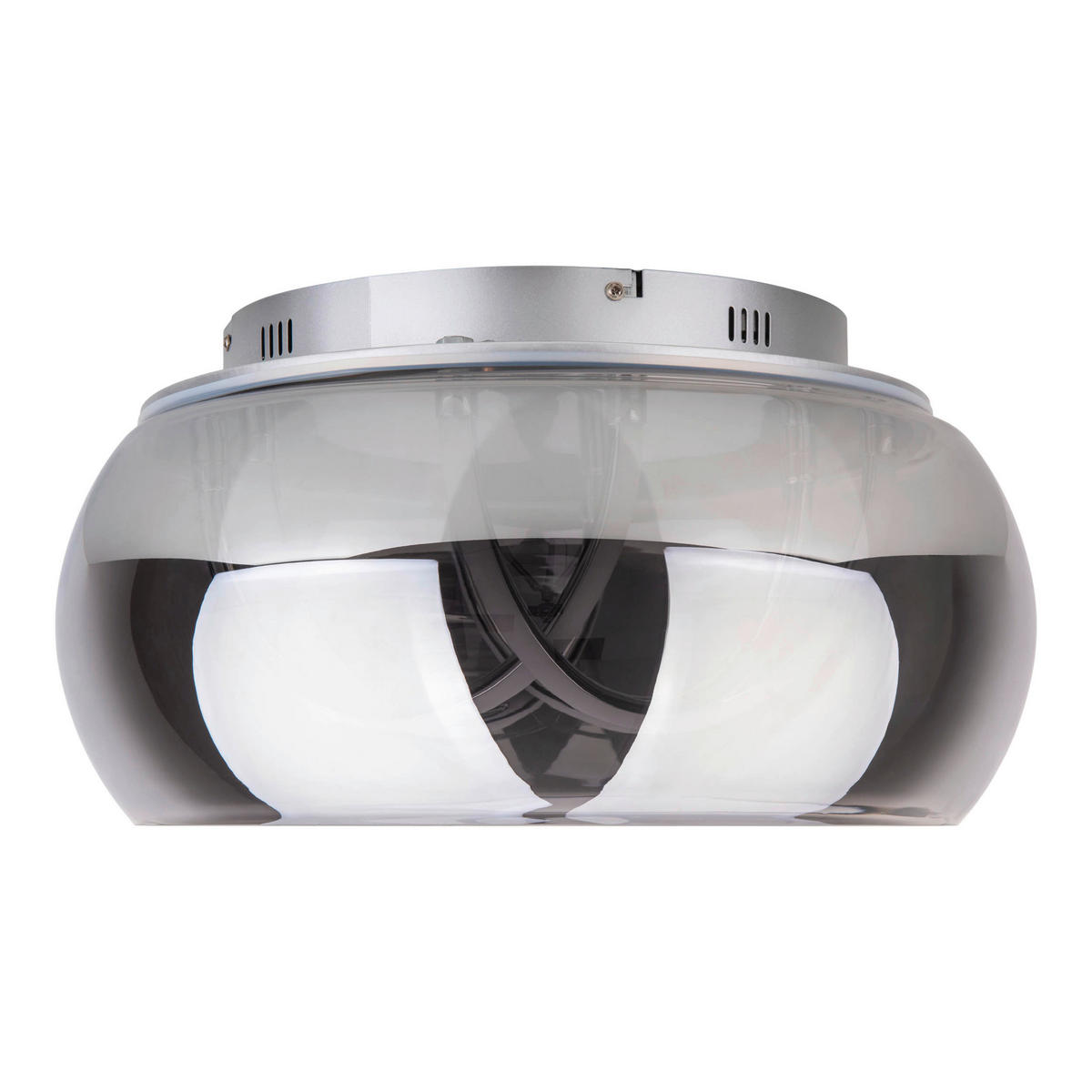 Näve Leuchten LED-Deckenleuchte Chrom Metall Glas B/H/T/D: ca. 45x23,5x45x45 cm MALOU - Chrom (45,00/23,50/45,00cm) - Näve Leuchten