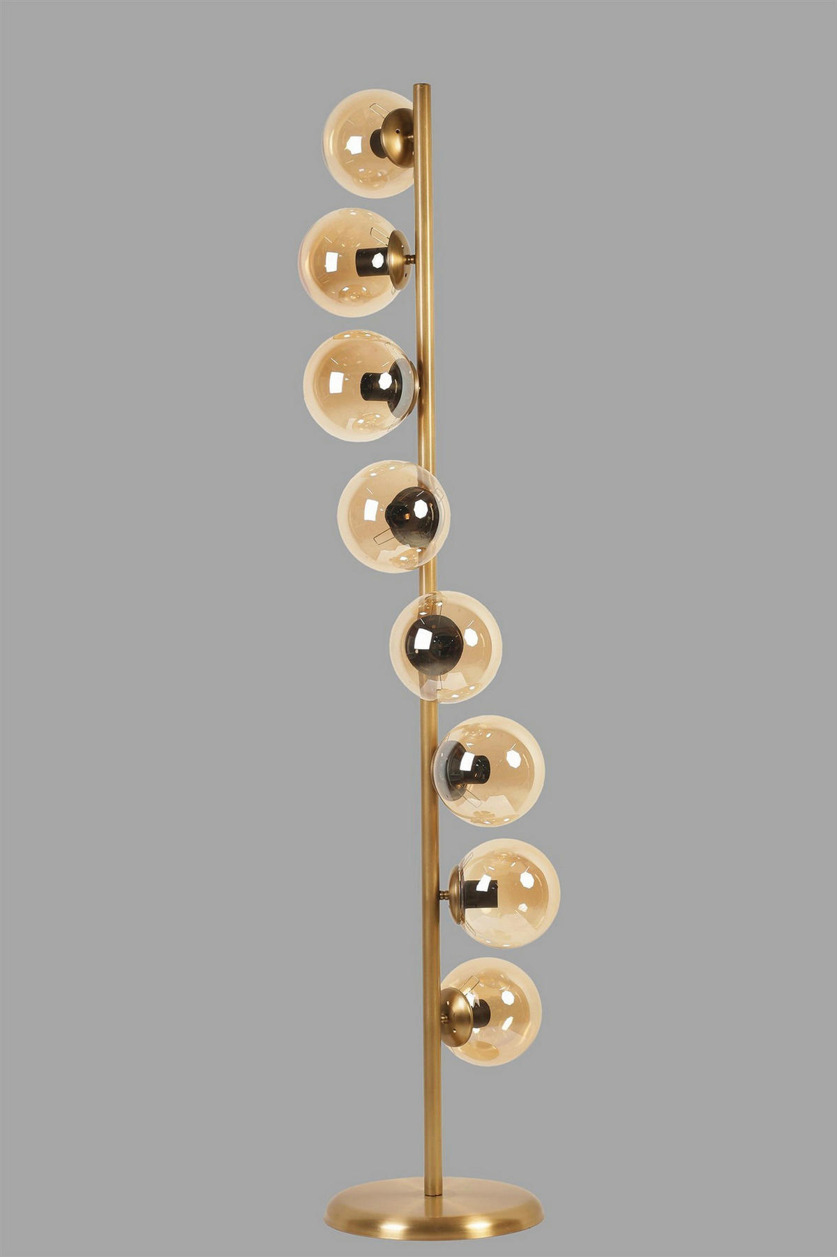 Opviq Stehleuchte gold Glas Metall B/H/L: ca. 30x155x30 cm E27 8 Brennstellen Stehleuchte_8728-1 - gold (30,00/30,00/155,00cm) - Opviq
