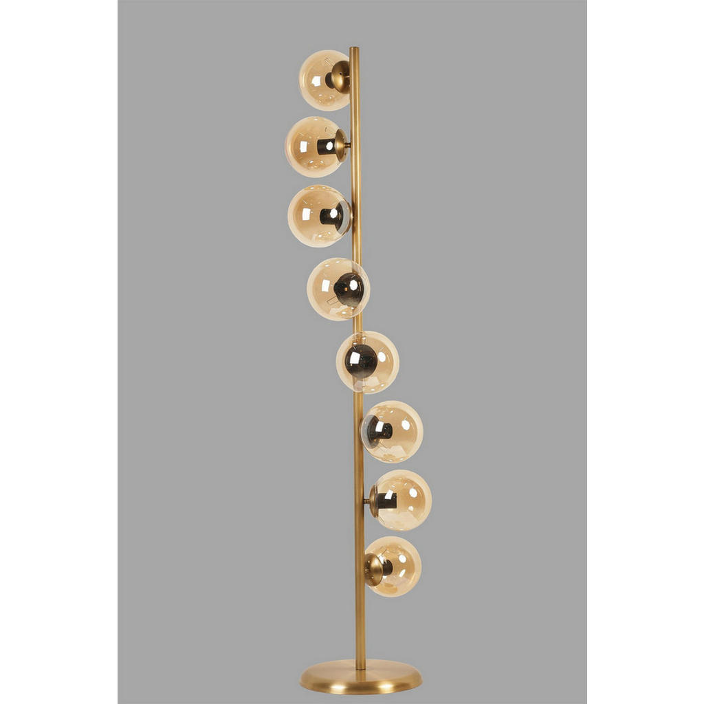 Thumbnail - Opviq Stehleuchte gold Glas Metall B/H/L: ca. 30x155x30 cm E27 8 Brennstellen