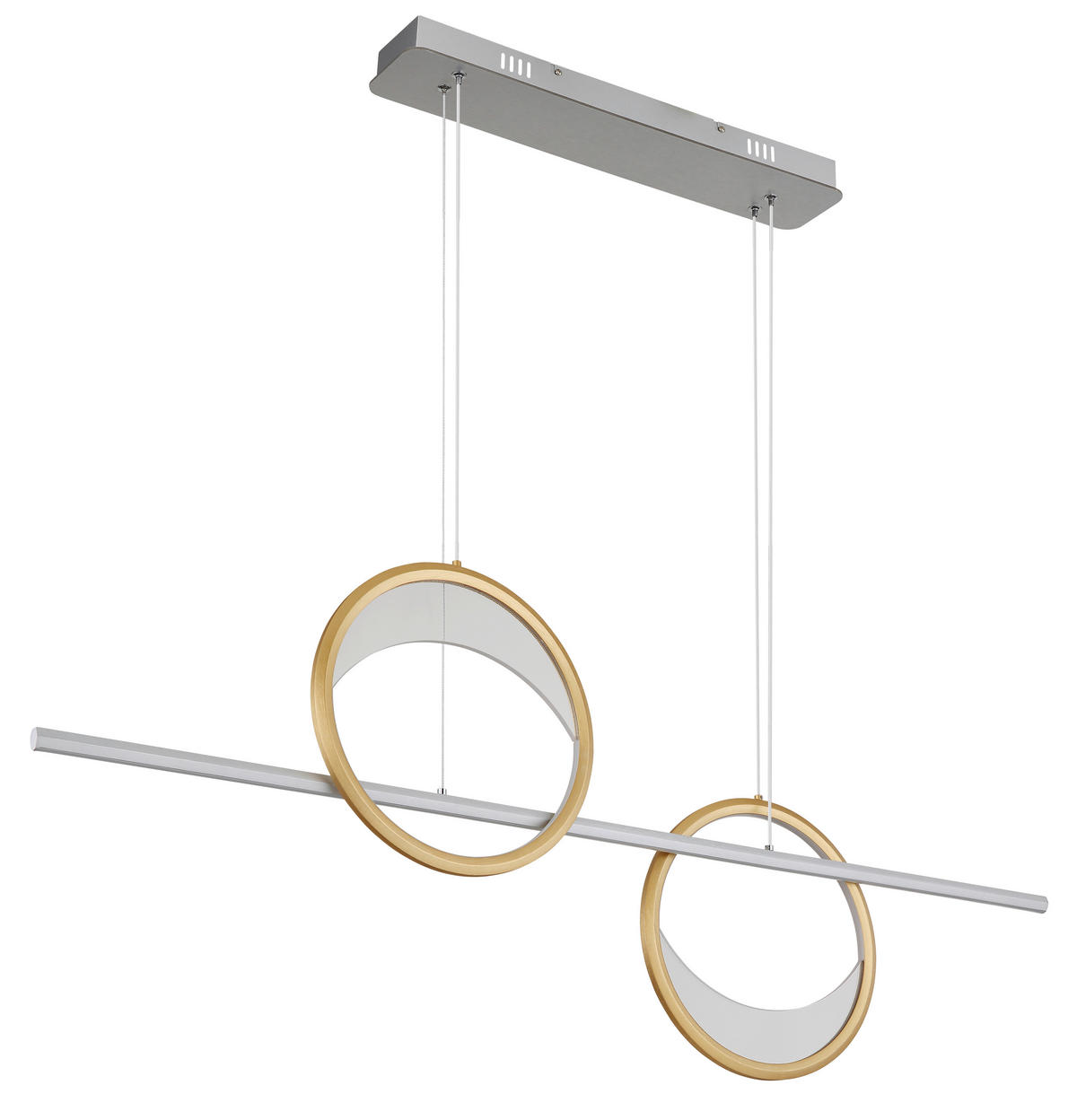 GLOBO LED-Pendelleuchte silber klar gold Aluminium Acryl B/H/T: ca. 10,5x120x120,4 cm 1.0 Brennstellen UMBRA - klar/gold (10,50/120,00/120,40cm) - GLOBO
