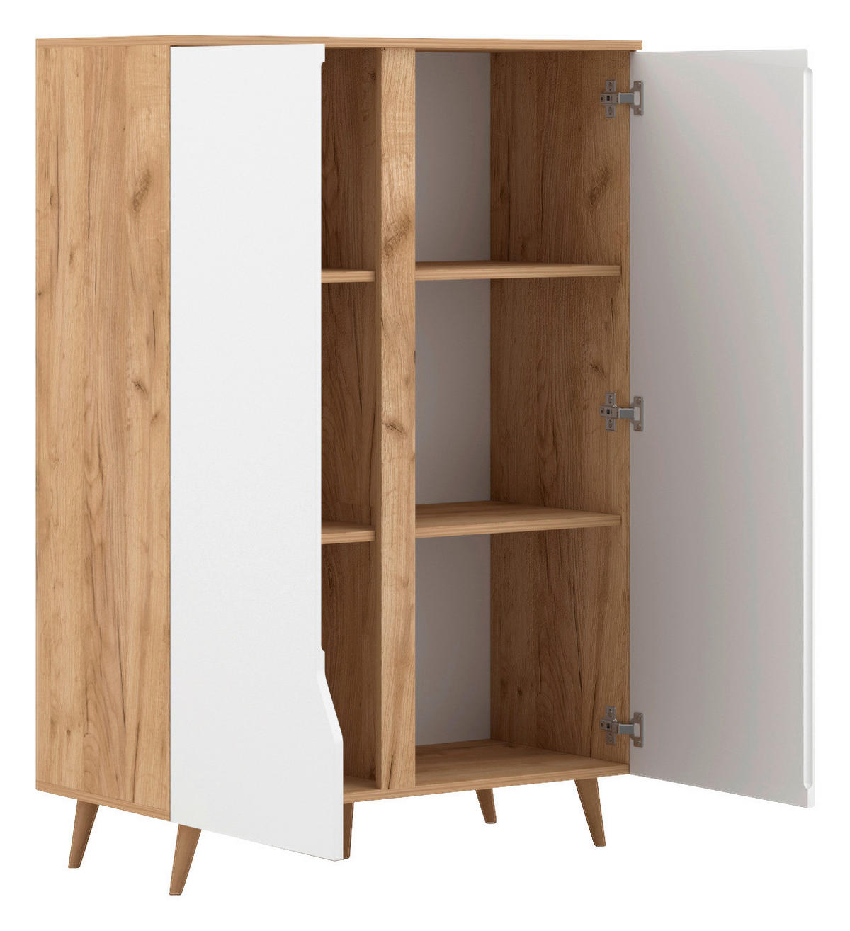 Kommode Tue Craft Eiche Nachbildung weiß matt B/H/T: ca. 90x132x42 cm Tue - weiß/Craft (90,00/132,00/42,00cm) - WIPMEB