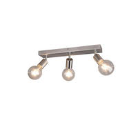 Reality Spotbalken R80183007 Vannes nickel matt Metall B/H/T: ca. 44x12x9 cm E27 3 Brennstellen Vannes - nickel matt (44,00/12,00/9,00cm) - Reality
