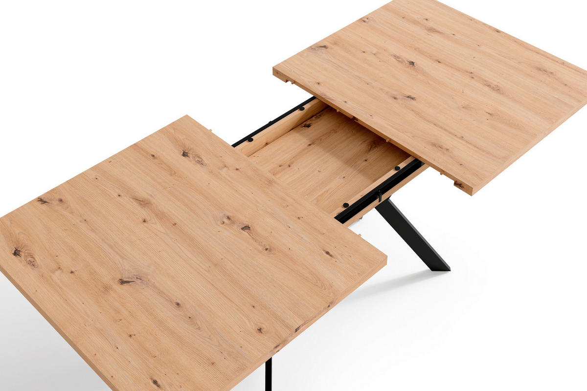 Tisch BREMEN Eiche Artisan Nachbildung B/H/T: ca. 160x75x90 cm BREMEN - Eiche/schwarz (160,00/75,00/90,00cm) - byLIVING