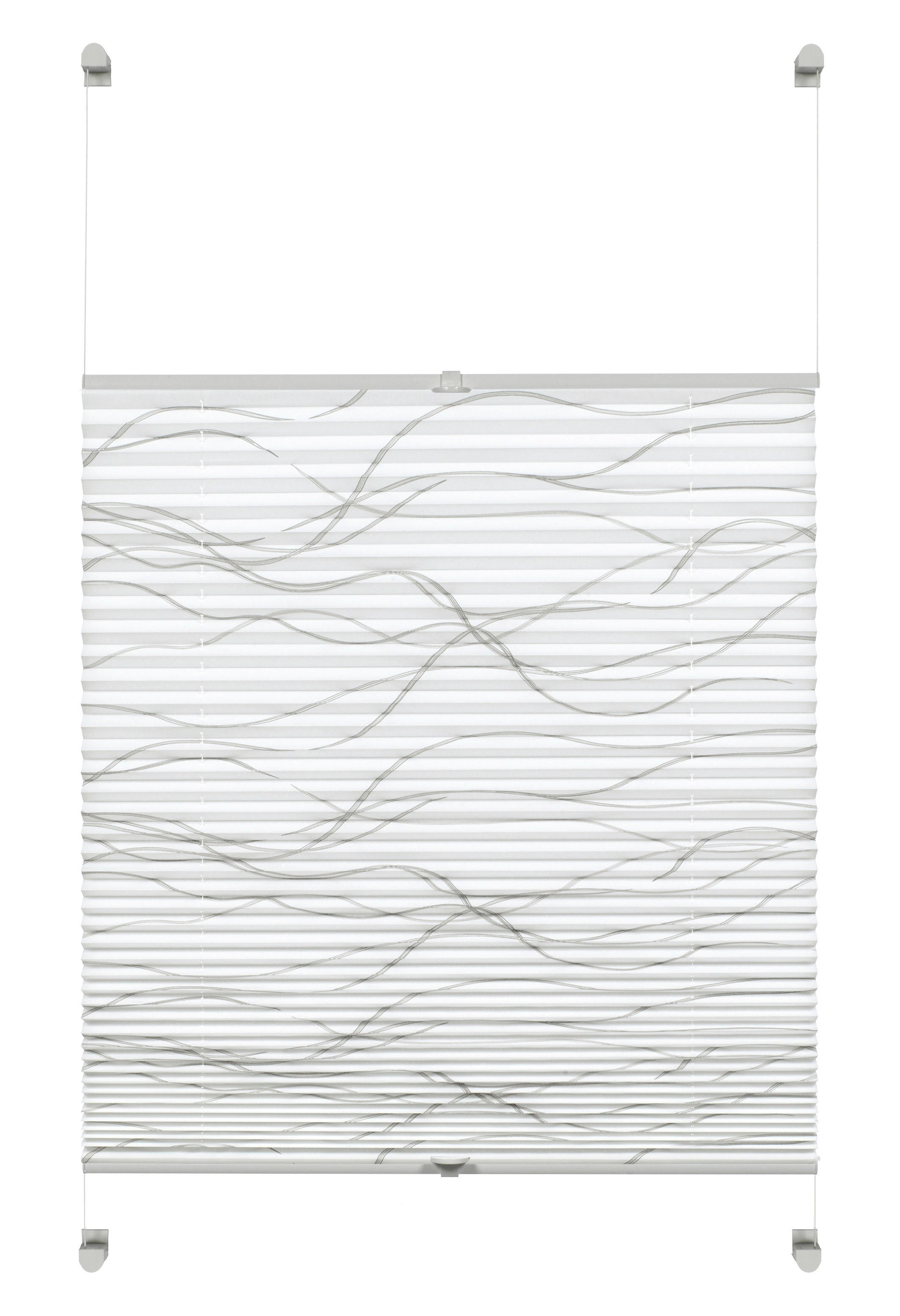 Spannplissee Welle weiß B/L: ca. 100x130 cm Welle - weiß (100,00/130,00cm) - Boviva