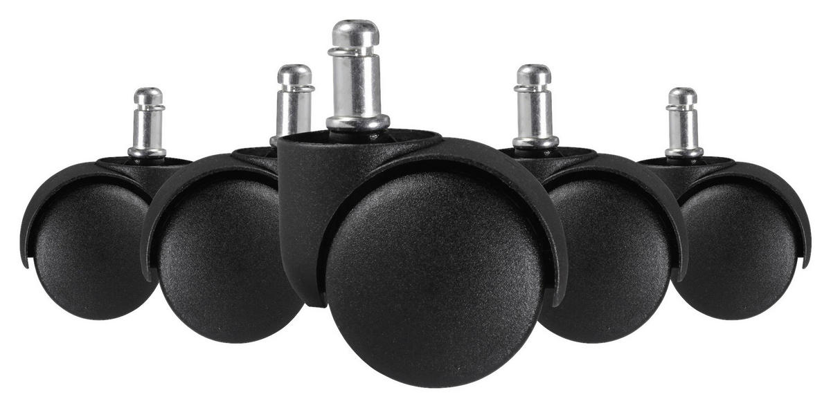 Zubehör schwarz Kunststoff B/H/T: ca. 5x5x5 cm Teppichbodenrollen - schwarz (5,00/5,00/5,00cm) - Amstyle