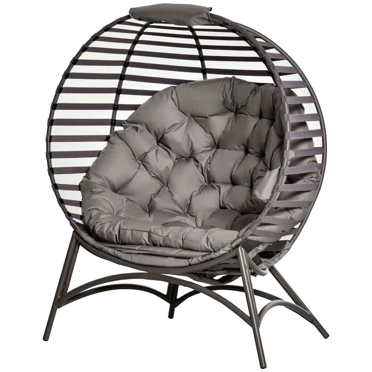 Outsunny Gartenstuhl sand Stahl B/H/L: ca. 75x139x118 cm Gartenstuhl - sand (118,00/75,00/139,00cm) - Outsunny