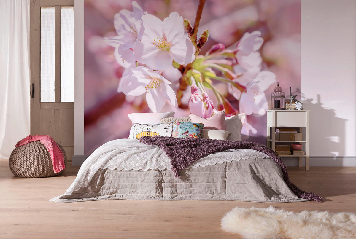 Komar Fototapete Pink Blossom Blumen B/L: ca. 248x184 cm Pink Blossom - (248,00/184,00cm) - Komar