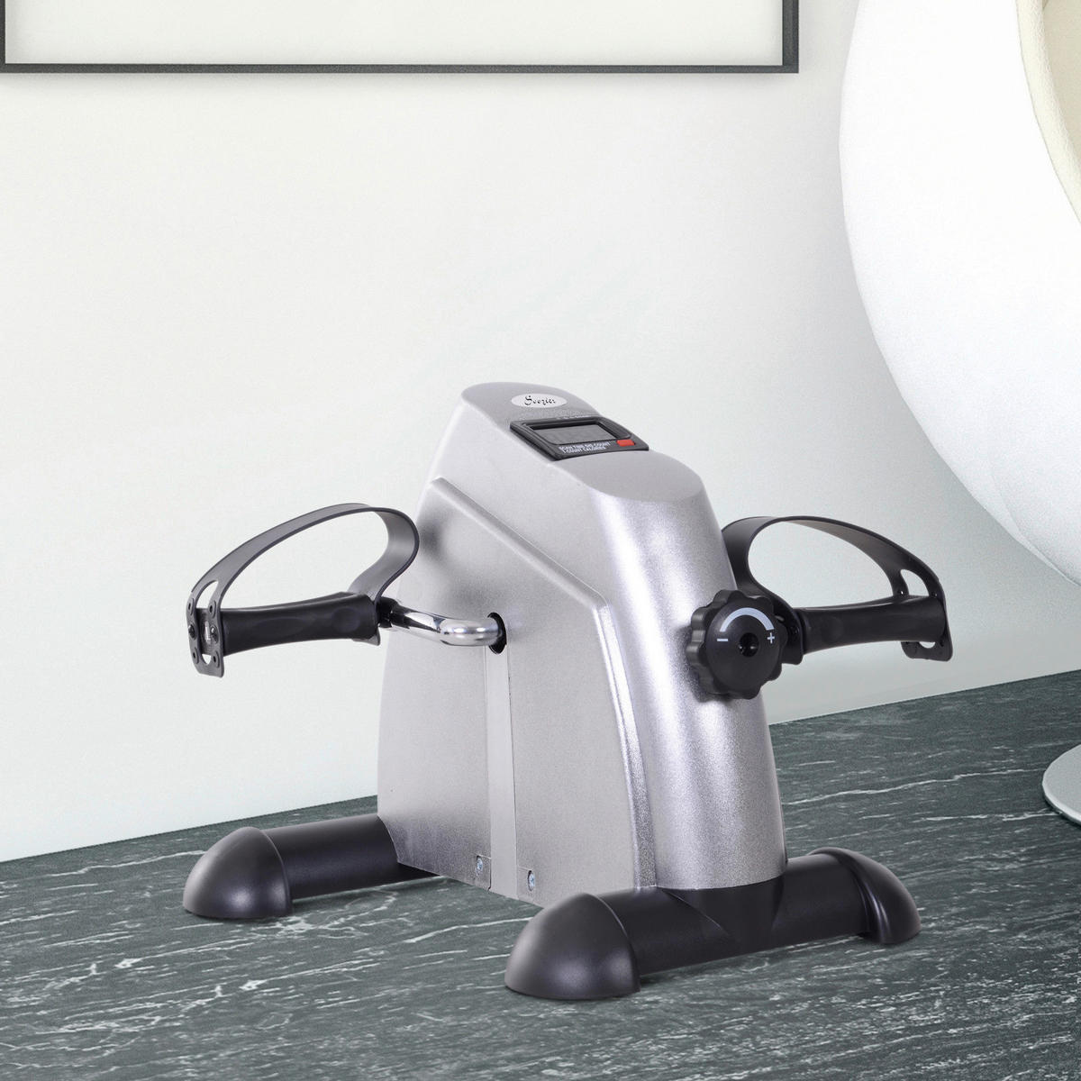 HOMCOM Pedaltrainer silber Metall B/H/T: ca. 39x31x40 cm Pedaltrainer__LCD-Display - silber (39,00/31,00/40,00cm) - HOMCOM