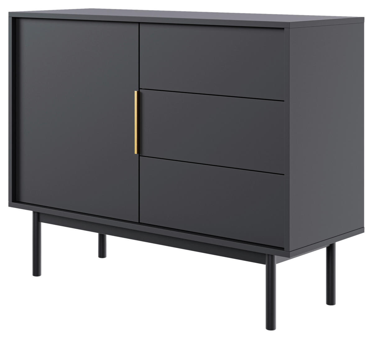 Kommode VIVA schwarz B/H/T: ca. 104x82x39 cm VIVA - schwarz (104,00/82,00/39,00cm) - WIPMEB