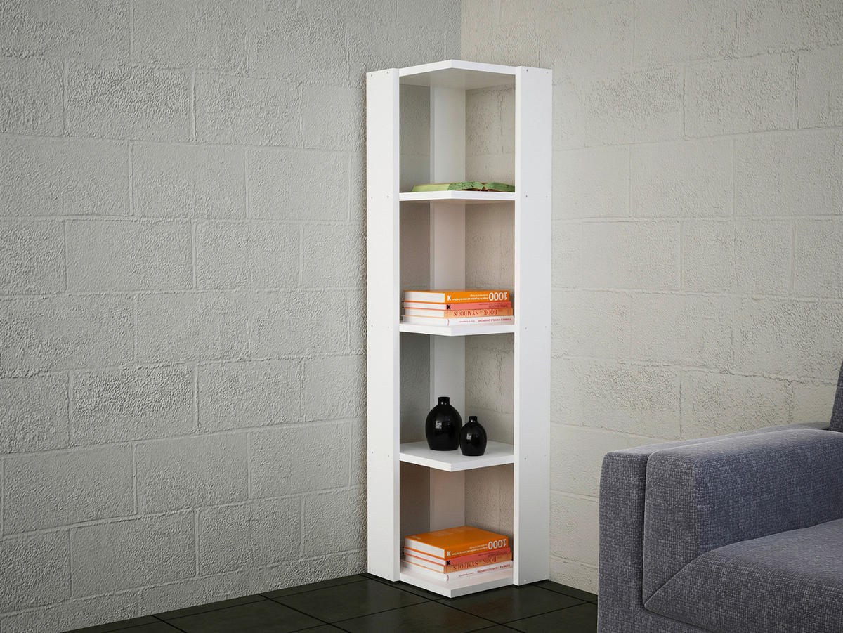 Eckregal Venita weiß B/H/T: ca. 31,3x120x31,3 cm Venita - weiß (31,30/120,00/31,30cm) - moebel17