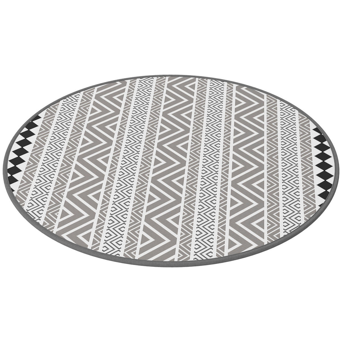 Outsunny Outdoor-Teppich grau B/H/L: ca. 180x180x0,3 cm Outdoor-Teppich - schwarz/grau (0,30/180,00/180,00cm) - Outsunny