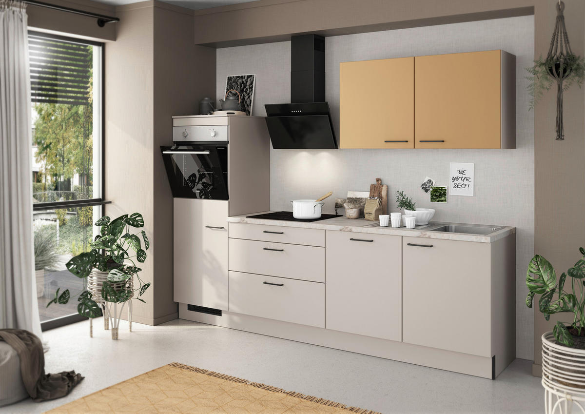 artego Küchenblock Feel Feel Kaschmir B/H/T: ca. 270x210x60 cm Feel - Nude Mocca/Feel Kaschmir (270,00/210,00/60,00cm) - artego