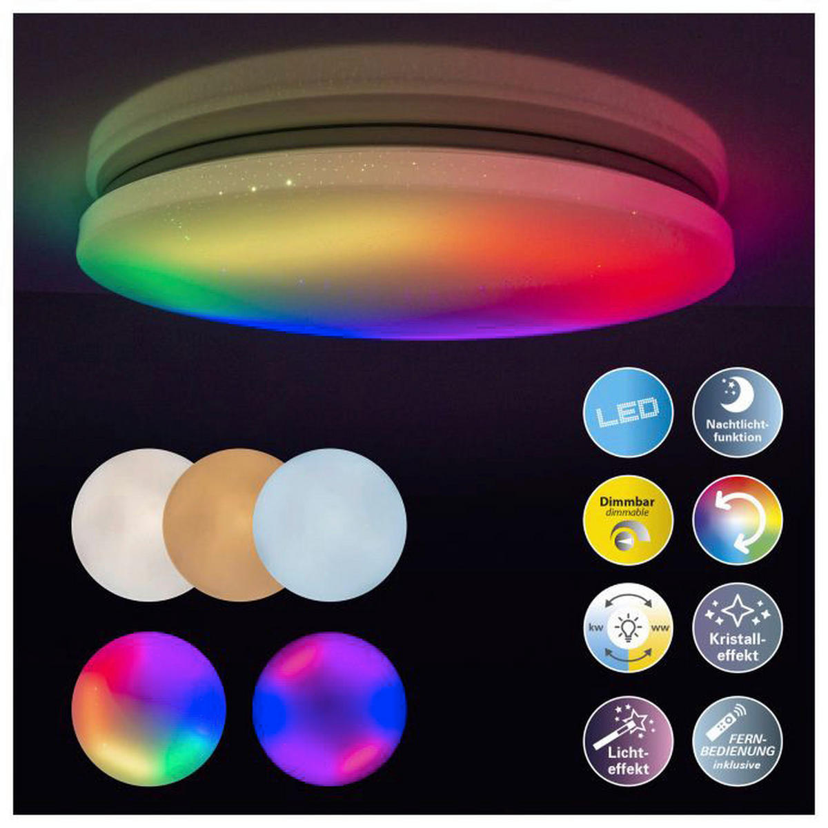 Näve Leuchten LED Deckenleuchte NV1373261 weiß Metall Kunststoff H/D: ca. 7x58 cm null 1 Brennstellen Rainbow - weiß (58,00/7,00cm) - Näve Leuchten