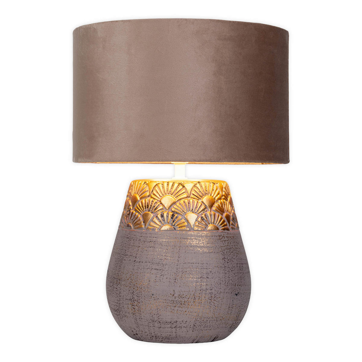 Näve Leuchten Tischleuchte beige Keramik B/H/T/D: ca. 26x39x26x26 cm E27 1 Brennstellen BRONCO - beige (26,00/39,00/26,00cm) - Näve Leuchten