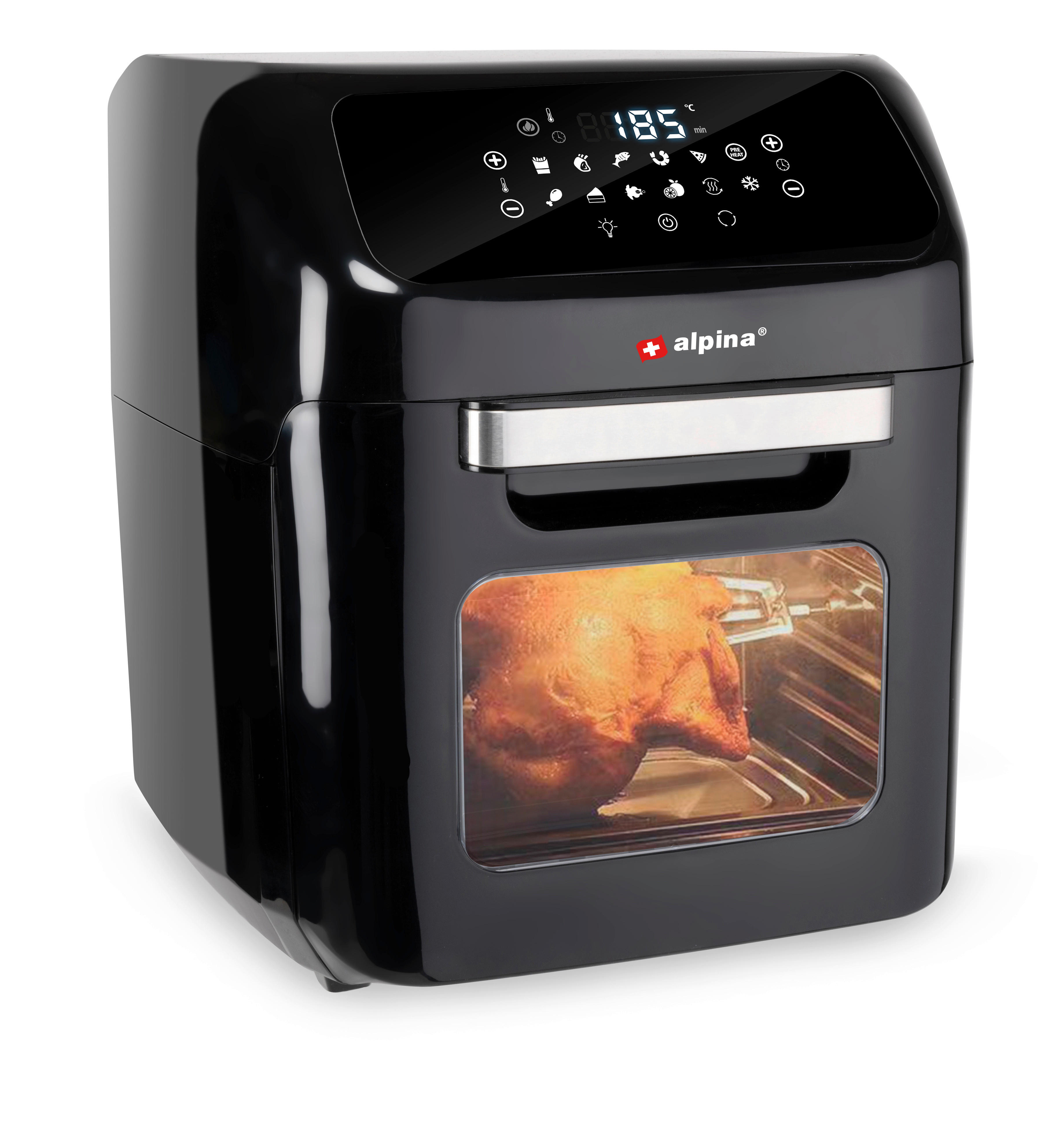 Alpina Heißluftfritteuse schwarz Kunststoff ca. 2 l Heißluftofen/-Fritteuse - schwarz (2,00l) - Alpina