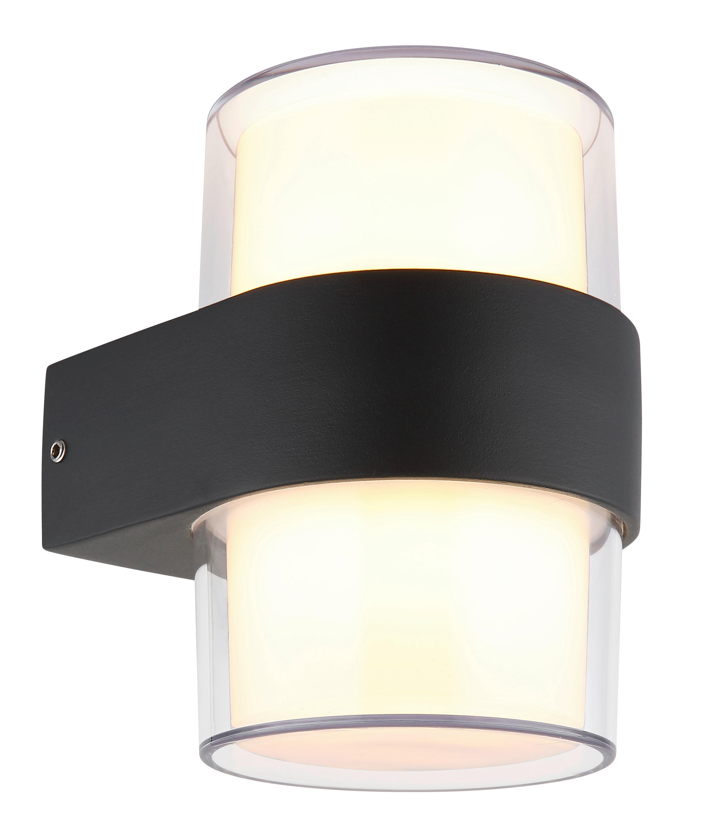 Außenleuchte anthrazit klar Satiniert B/H/L: ca. 10,5x13x9,6 cm IGNACIO - klar/Satiniert (9,60/10,50/13,00cm) - GLOBO