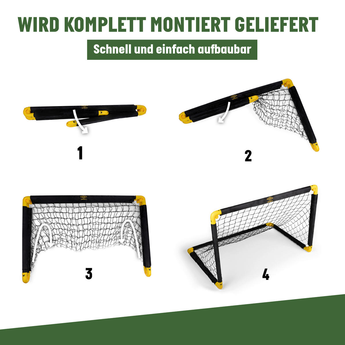 umbro Fußballtor schwarz B/H/L: ca. 60,5x61x90 cm Fußballtor - gelb/schwarz (90,00/60,50/61,00cm) - umbro