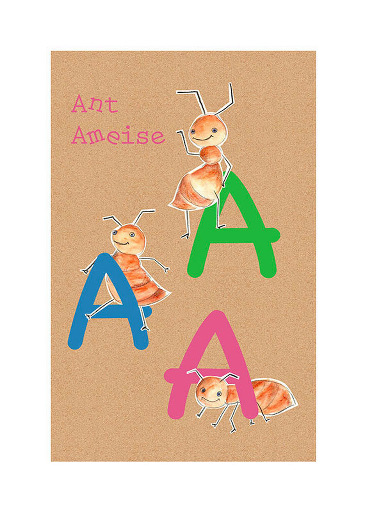 Komar Poster ABC Animal A Buchstaben B/L: ca. 50x70 cm ABC Animal A - (50,00/70,00cm) - Komar