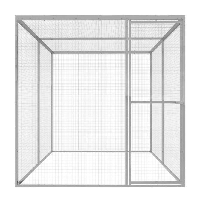 vidaXL Katzenkäfig Katzenkäfig - silber (300,00/3,00/150,00cm) - vidaXL