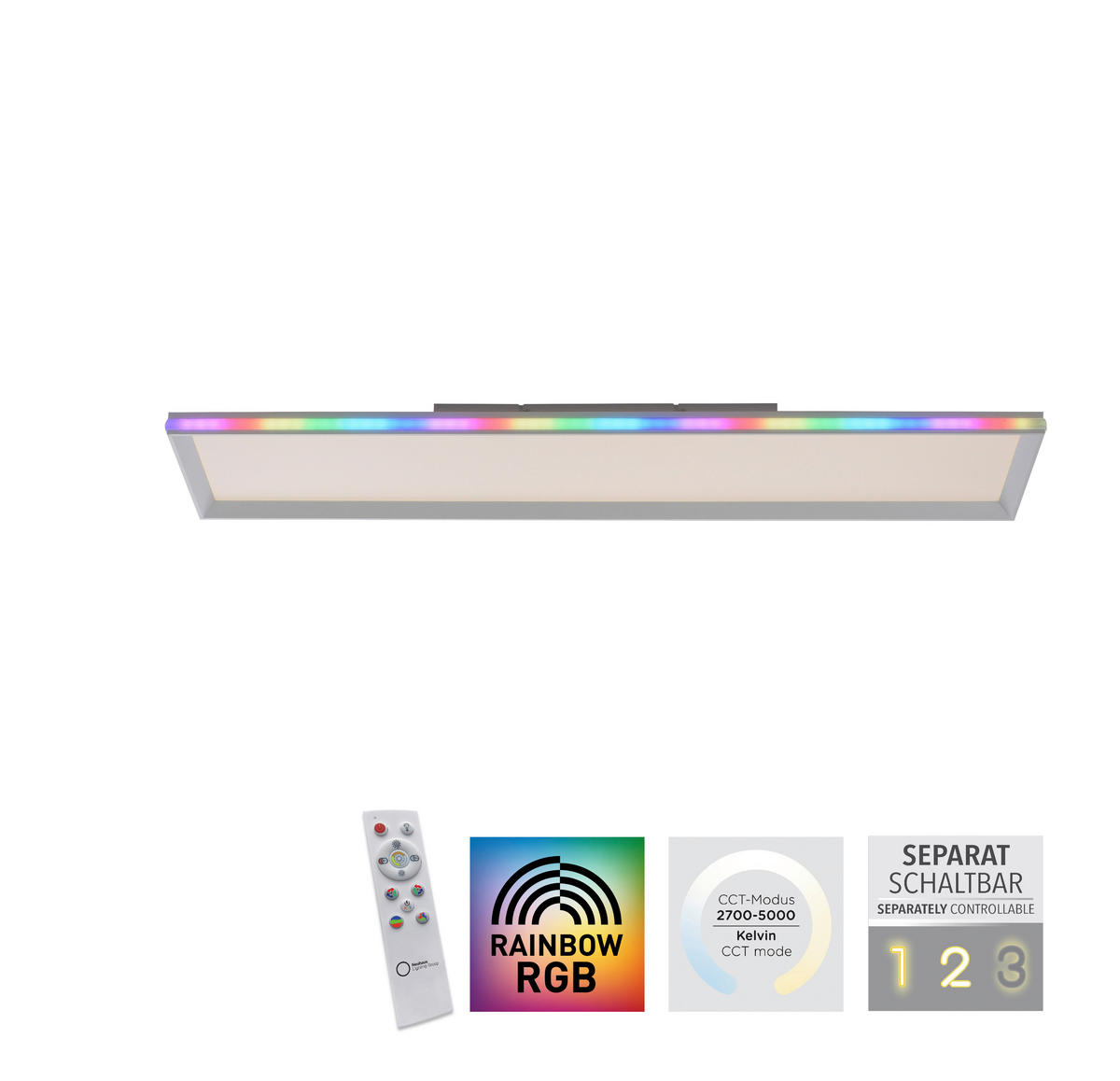 Just Light LED-Deckenleuchte GALACTICA 15557-16 weiß Kunststoff B/H/T: ca. 25x6x100 cm 2 Brennstellen GALACTICA - weiß (25,00/6,00/100,00cm) - Just Light