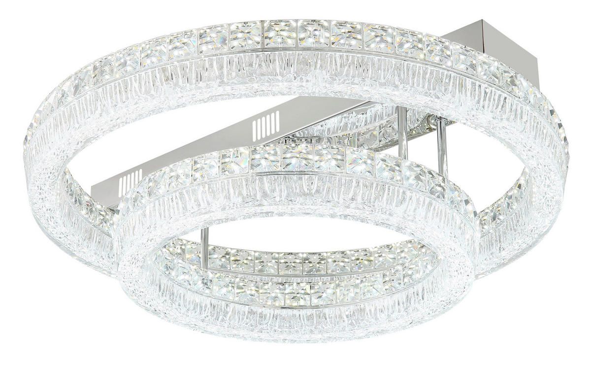 GLOBO Deckenleuchte klar Chrom Metall Glas Acryl H/D: ca. 19,5x60 cm 1 Brennstellen Laurel - klar/Chrom (60,00/19,50cm) - GLOBO