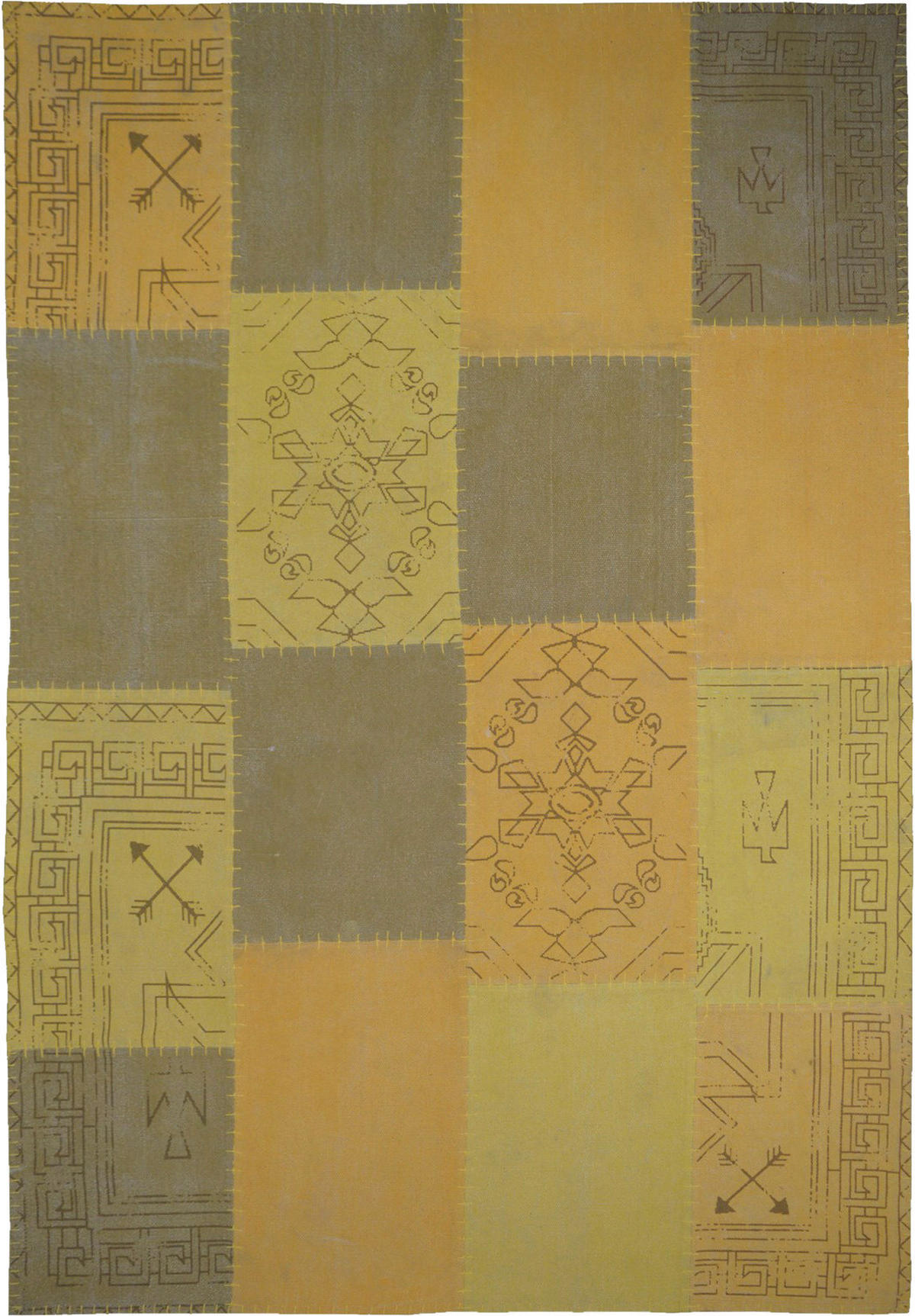 Kayoom Kurzflorteppich Lyrical 210 gelb B/L: ca. 160x230 cm Lyrical 210 - gelb/mehrfarbig (160,00/230,00cm) - Kayoom