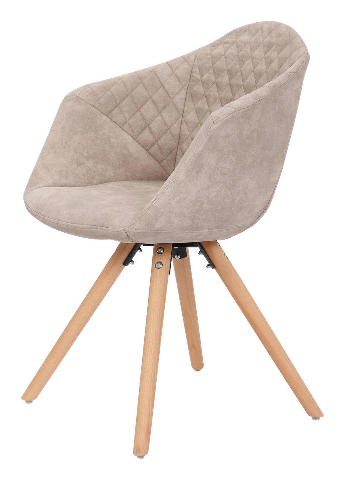 Stuhl Chadwick 100 2er creme Microfaser B/H/T: ca. 59x82x55 cm Chadwick 100 2er - Eiche/creme (59,00/82,00/55,00cm) - 360 Living