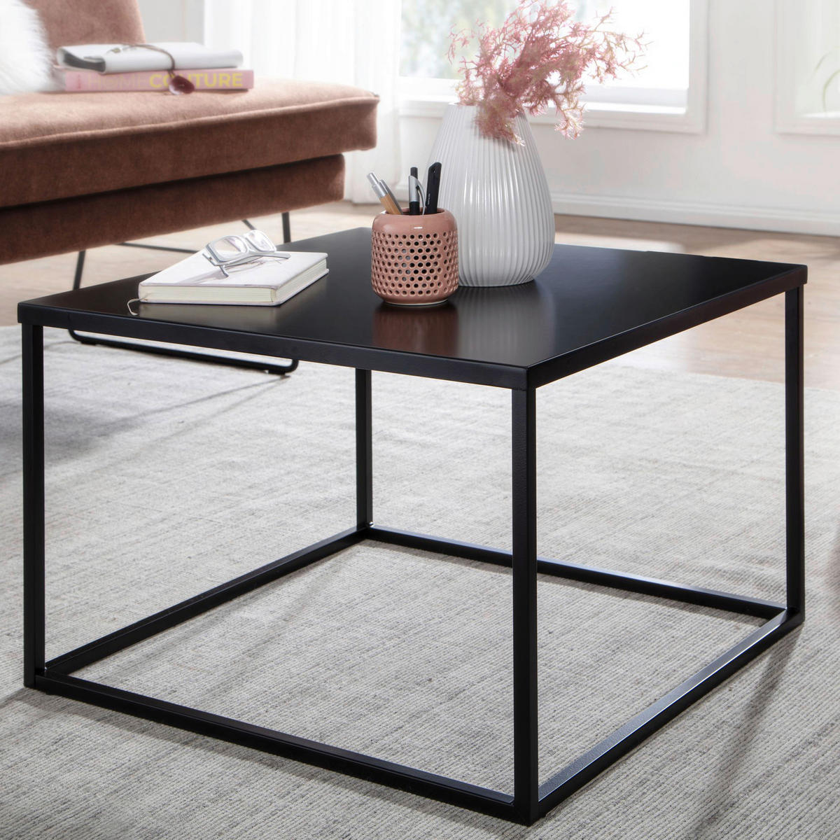 Couchtisch schwarz B/H/T: ca. 60x40x60 cm Couchtisch - schwarz (60,00/40,00/60,00cm) - Wohnling