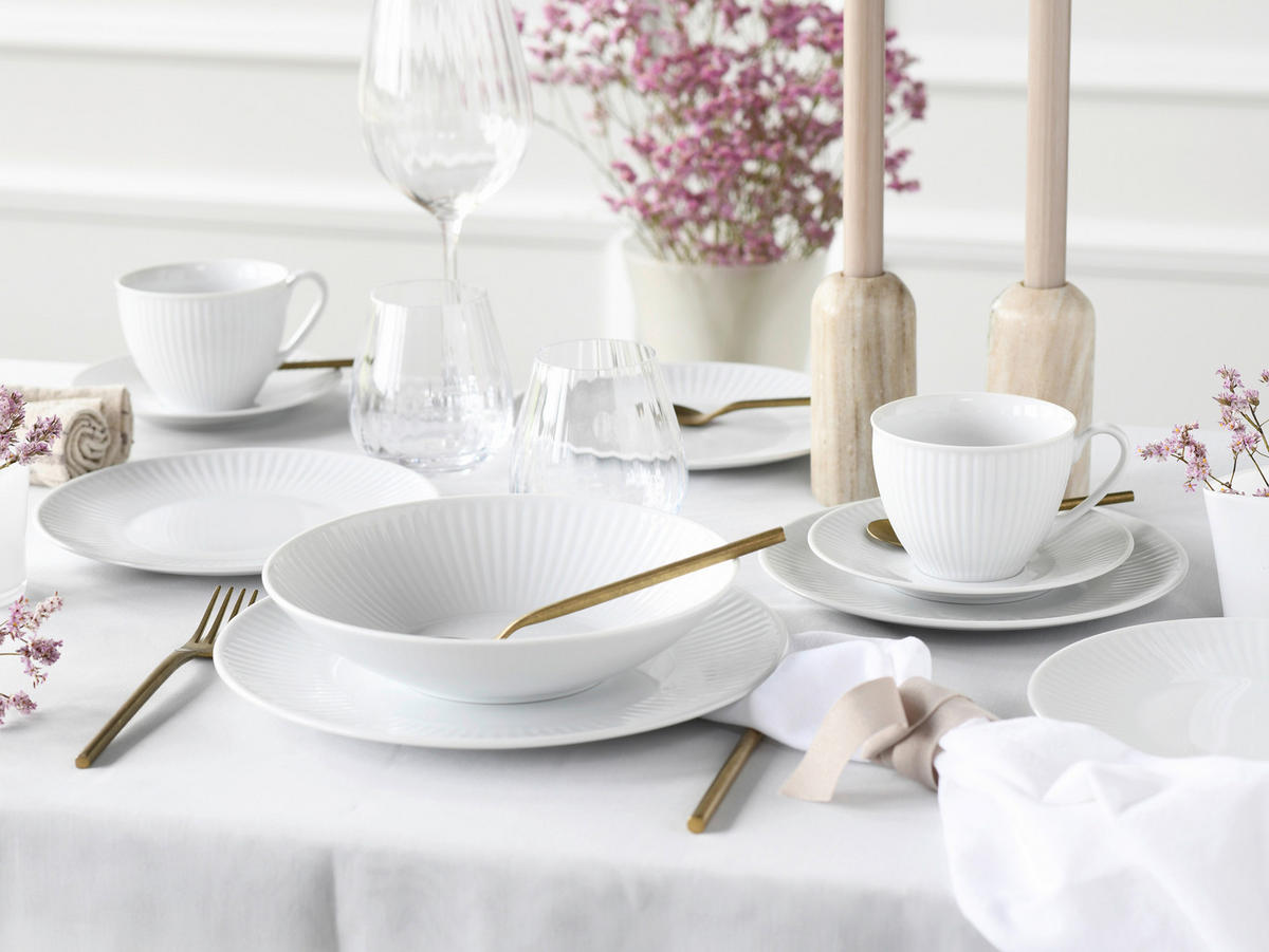 CreaTable Kombiservice Valencia weiß Porzellan 30 tlg. Valencia - weiß - CreaTable