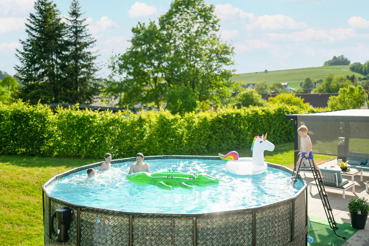 Summer Waves Poolset Elite H/D: ca. 132x549 cm Elite - grau (549,00/132,00cm) - Summer Waves