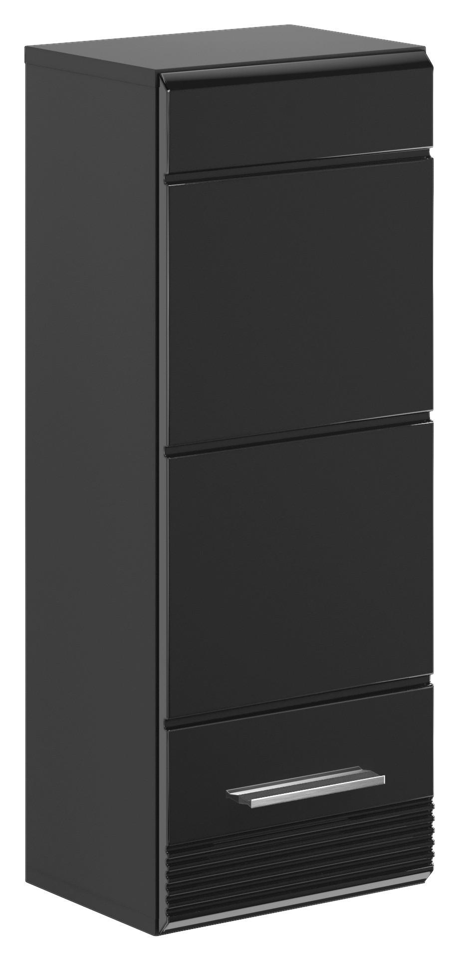 xonox.home Hängeschrank in Schwarz Hochglanz - 30x77x23cm (BxHxT) günstig online kaufen